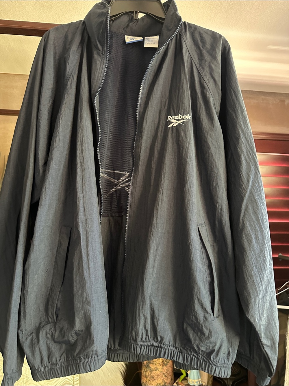 Reebok Men's Dark Blue Full-Zip Windbreaker Jacket